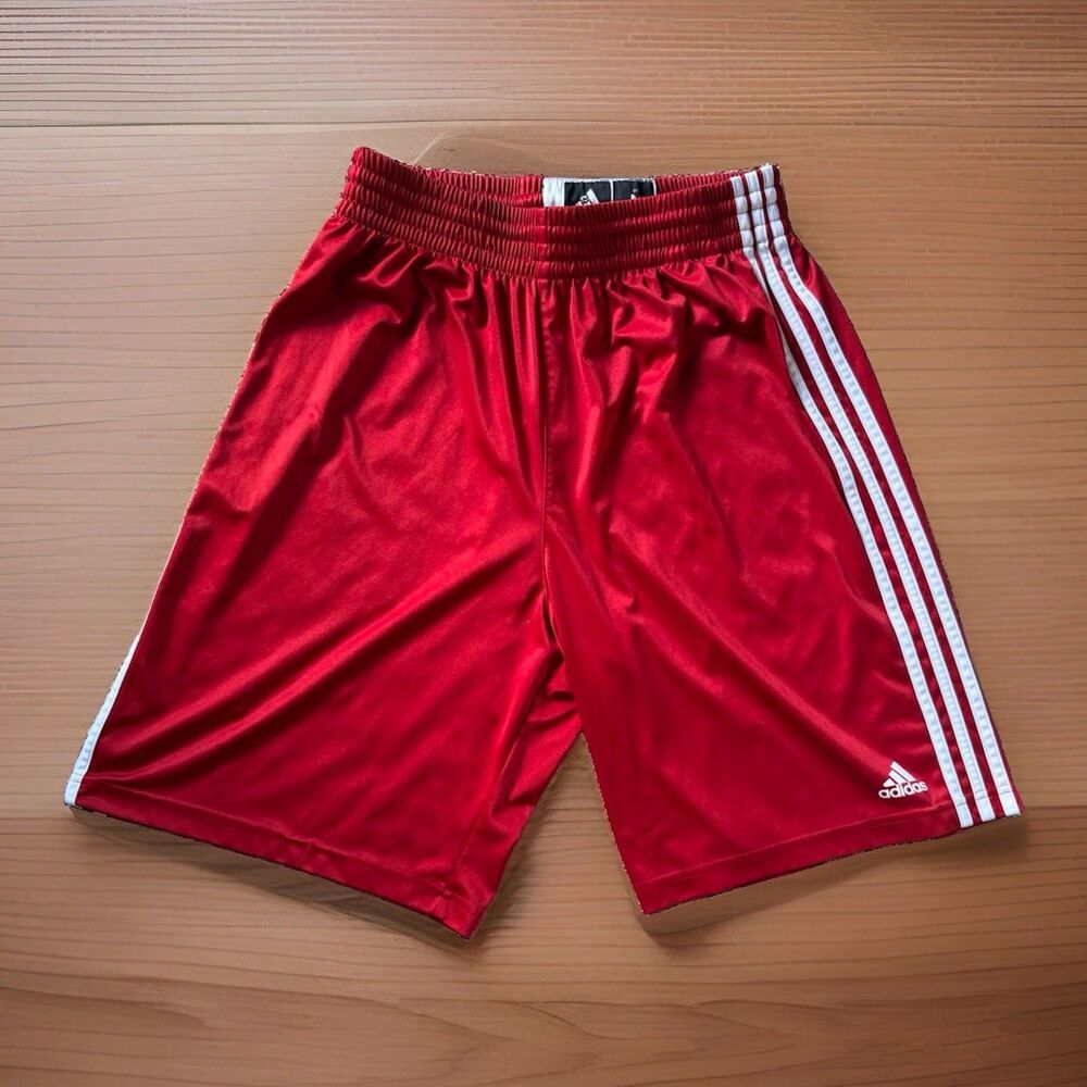 🔥Adidas Dazzle Shiny Gym Shorts Mens S-M Red Basketball Drawstring Bulls Rare